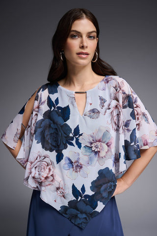 Floral Print Poncho Top