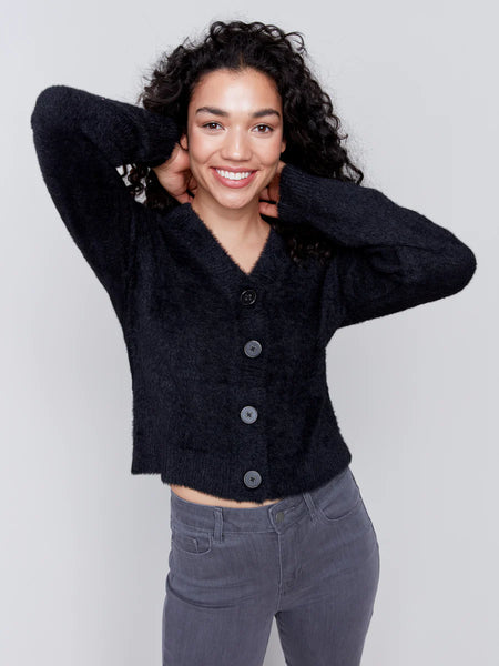 FUZZY KNIT CARDIGAN