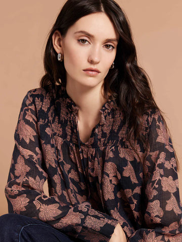 PRINTED VOILE BLOUSE
