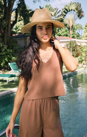 Sloane V-Neck Cotton Jersey Top