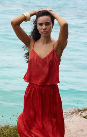 Fiore Satin Crop Tank