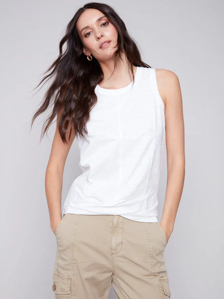 ORGANIC COTTON TANK WITH KNOT DETAIL