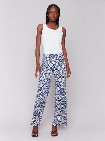 Wide Leg Pants with Front Slits