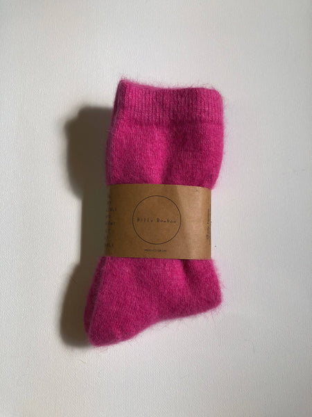 FLUFFY ANGORA SOCKS - CRYSTALS: Purple Amethyst / One size ( M )