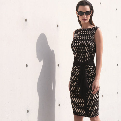 Joseph Ribkoff - Diamond Printed Sleveless Cocktail Dress