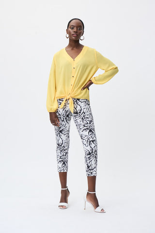 Floral Microtwill Cropped Pants