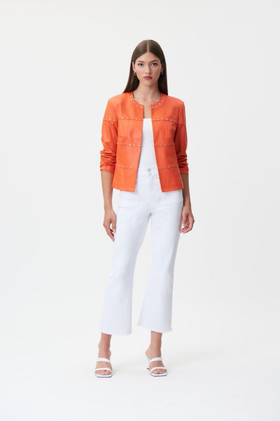 Suede Crewneck Long Sleeve Jacket