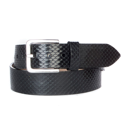 LUMISI SNAKE PRINT LEATHER BELT