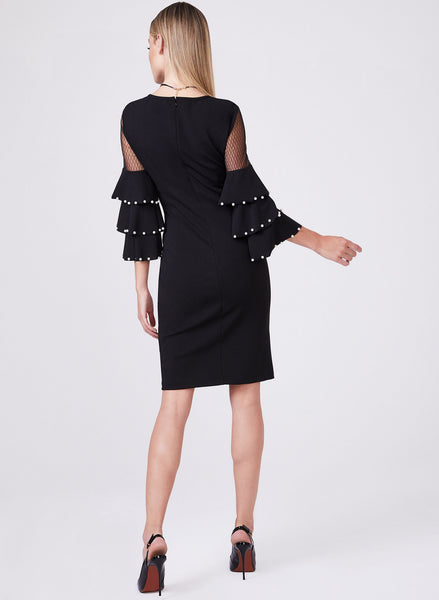 RUFFLE BELL SLEEVE DRESS