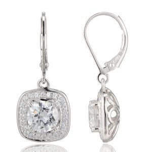 Reign Diamondlite Cushion Halo Earrings - Nica's Clothing & Accessories