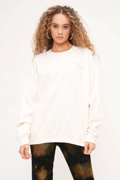 HEART OF GOLD EMBROIDERED OVERSIZED SWEATSHIRT