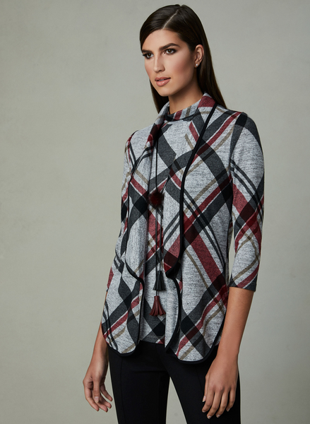PLAID PRINT CARDIGAN