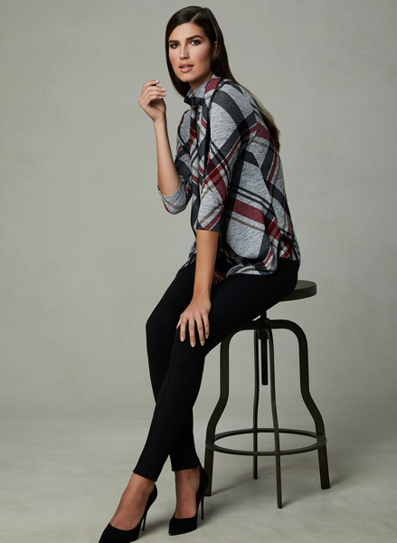 PLAID PRINT CARDIGAN