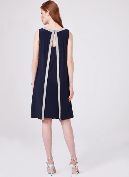 RHINESTONE CAPELET DRESS