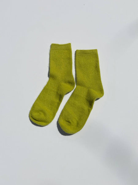 FLUFFY ANGORA SOCKS - CRYSTALS: Violet Jade