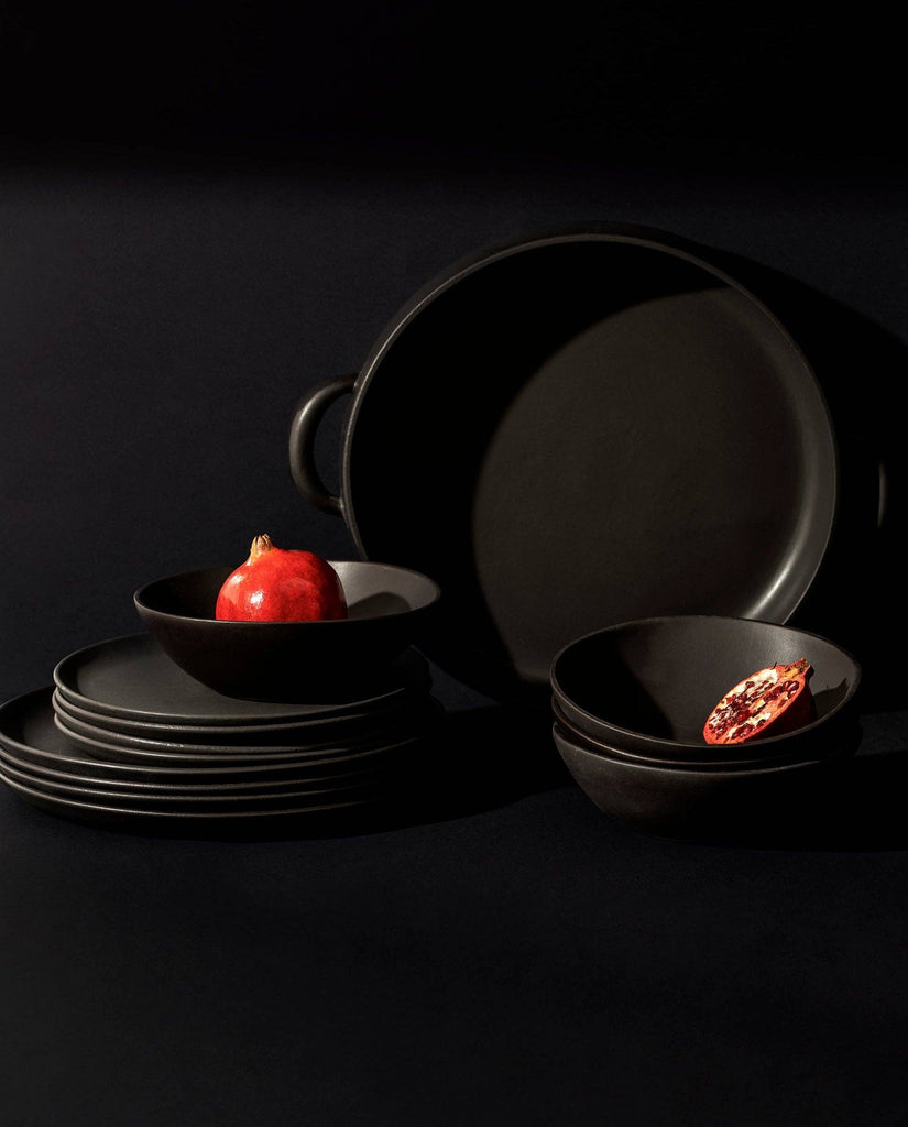 Family Feast Dinnerware Set: Matte Black