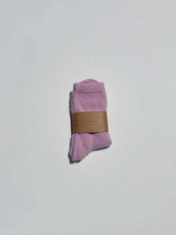 FLUFFY ANGORA SOCKS - CRYSTALS: Violet Jade