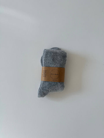 ANGORA WOOL SOCKS - neutral: Light gray