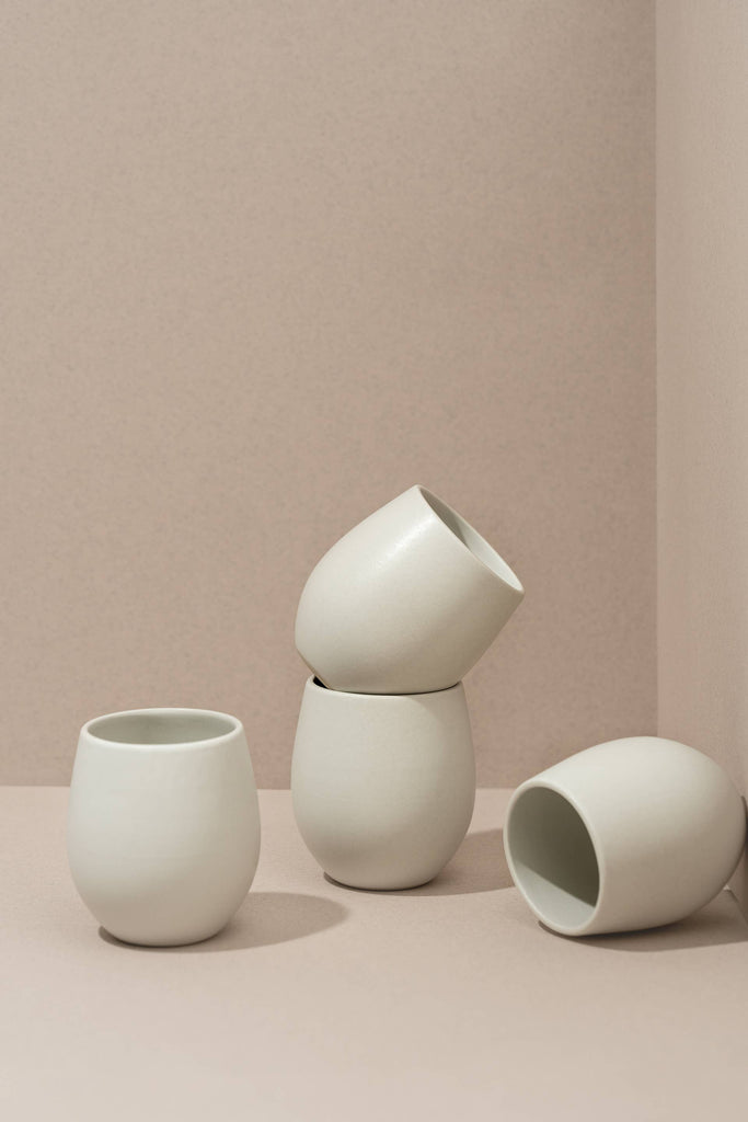 Handamde Stoneware Coffee Cup | Epa 10 oz: Matte White