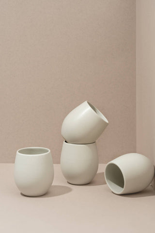 Handamde Stoneware Coffee Cup | Epa 10 oz: Matte White
