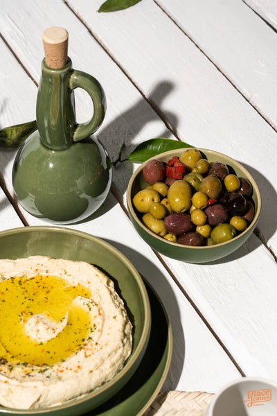 Handmade Stoneware Olive Oil Dispenser | Dadasi 15 oz: Matte White