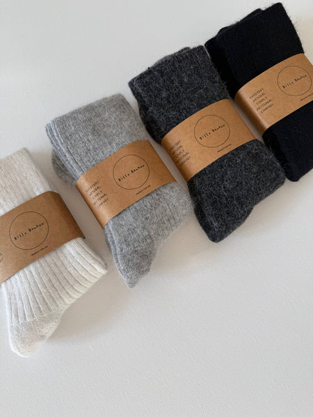 ANGORA WOOL SOCKS - neutral: Caramel