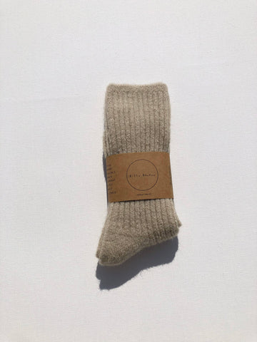 ALPACA CABIN SOCKS: Butter