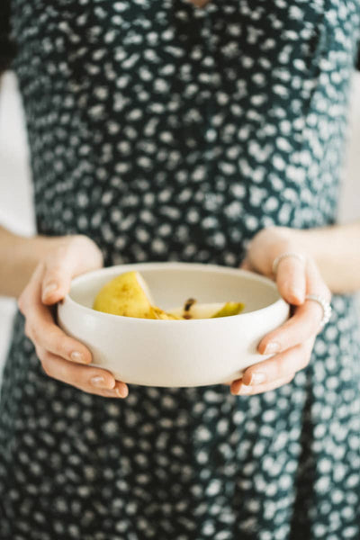 Handmade Stoneware Tapas Bowl | Ewa 5.9": Matte White