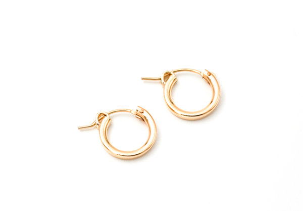 XS Hinge Hoops: Gold