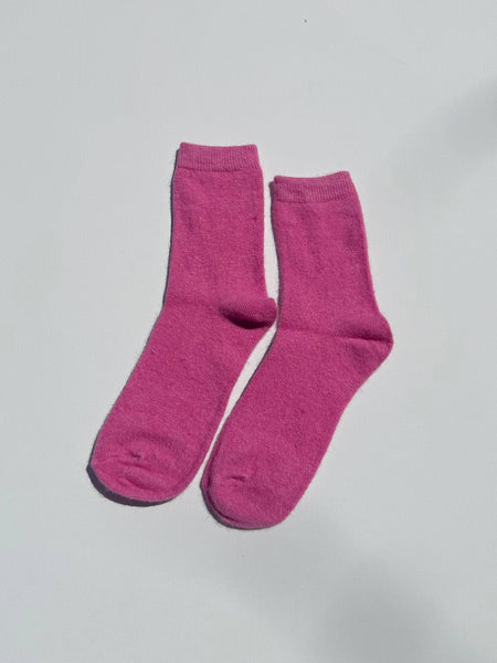 FLUFFY ANGORA SOCKS - CRYSTALS: Violet Jade