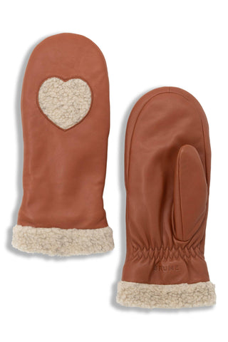 CONTRECOEUR LEATHER MITTENS - Camel
