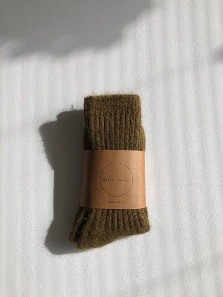 ROYAL ANGORA WOOL SOCKS : Maple