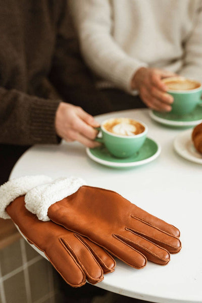 COLWOOD LEATHER GLOVES - Camel