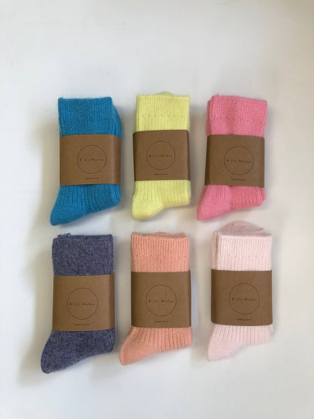 ANGORA WOOL SOCKS - snow pastel: Sakura 🌸 / One size - M/L