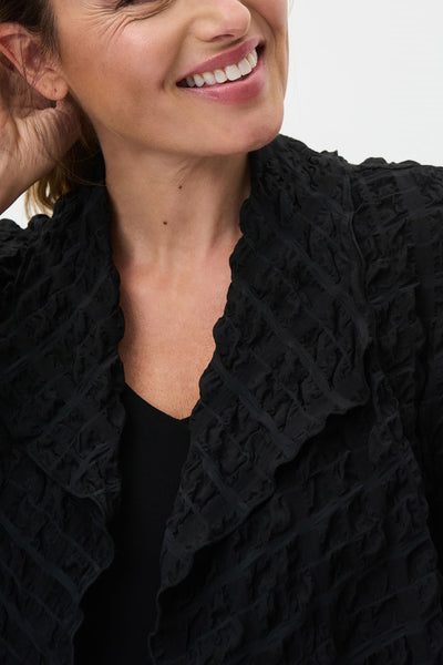 Crinkled Shawl Collar Cover-Up