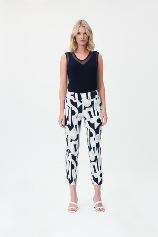 Abstract Print Cropped Pants