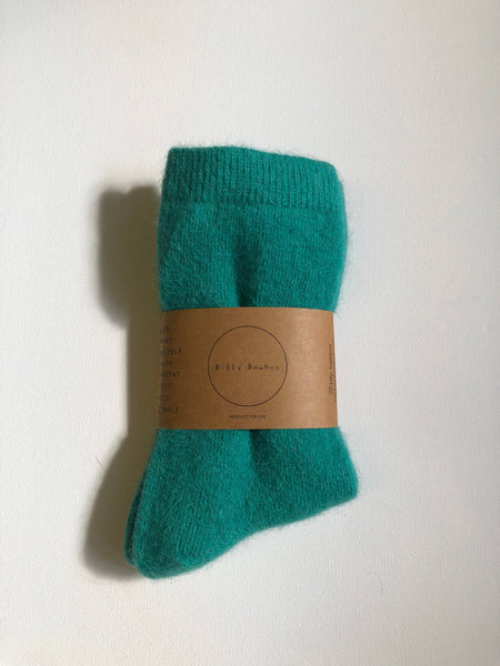 FLUFFY ANGORA SOCKS - CRYSTALS: Turquoise / One size ( M )