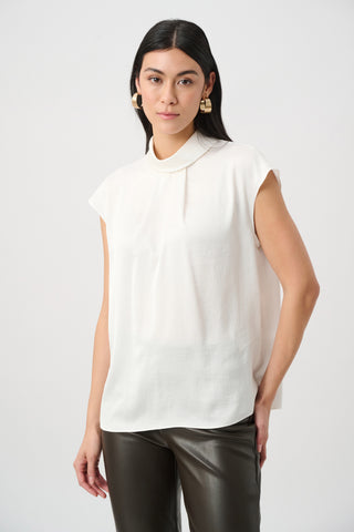 Satin Turtleneck Top