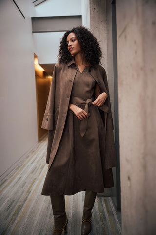 Scuba Suede Straight Coat