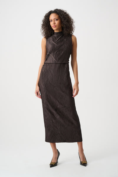 Sharla Pleated Satin Sleeveless Midi Dress