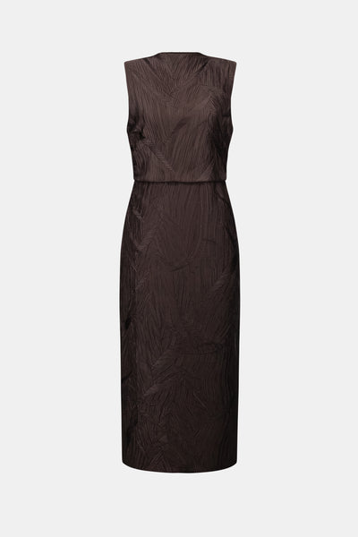 Sharla Pleated Satin Sleeveless Midi Dress