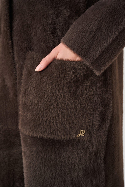Diane Knit Coat With Detachable Faux Fur Collar