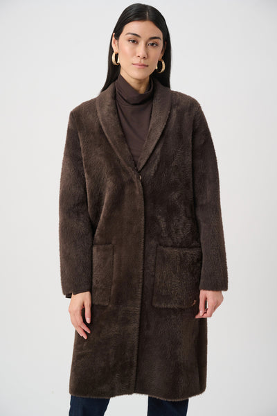 Diane Knit Coat With Detachable Faux Fur Collar