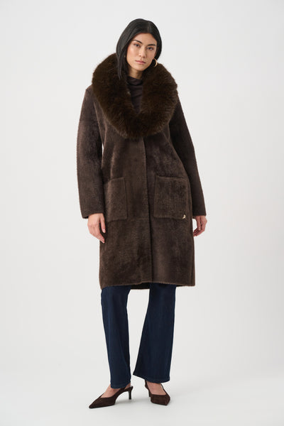 Diane Knit Coat With Detachable Faux Fur Collar