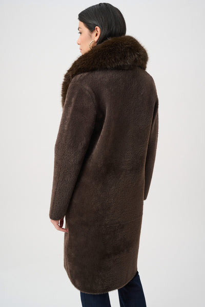 Diane Knit Coat With Detachable Faux Fur Collar
