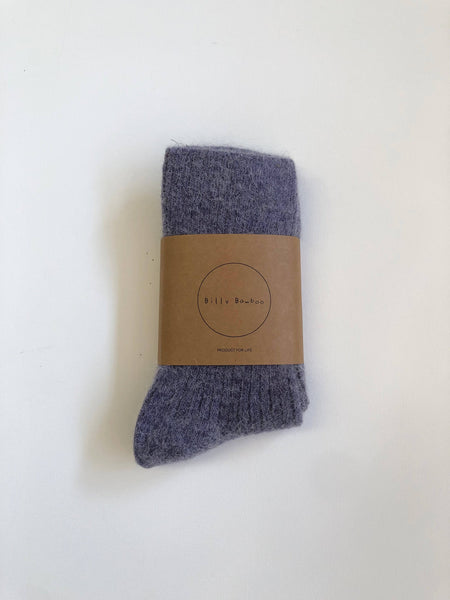 ANGORA WOOL SOCKS - snow pastel: Sky 🌧 / One size - M/L