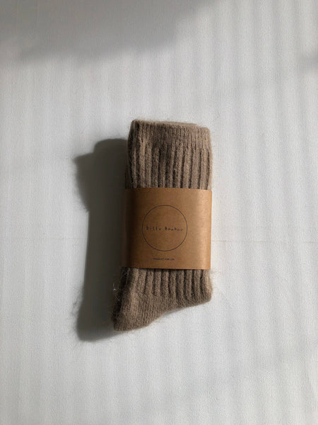 ROYAL ANGORA WOOL SOCKS : Maple
