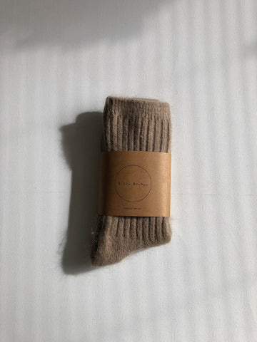 ROYAL ANGORA WOOL SOCKS : Mushroom