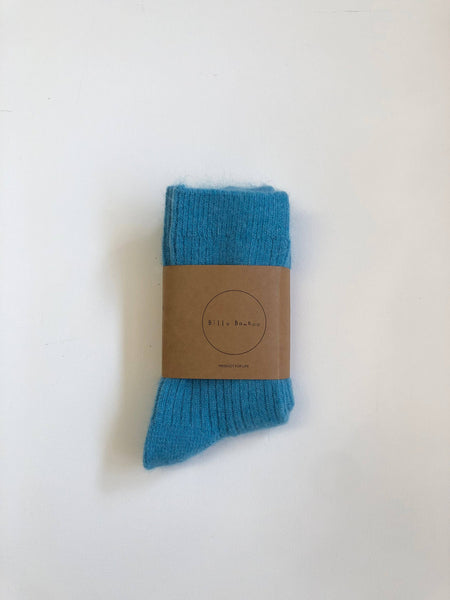 ANGORA WOOL SOCKS - snow pastel: Sky 🌧 / One size - M/L