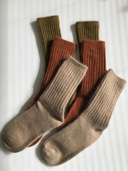 ROYAL ANGORA WOOL SOCKS : Maple